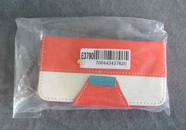 ULAK E3790 橙色和奶油色 iPhone 5 钱包式硬质保护壳 — 第 2/4 张图片