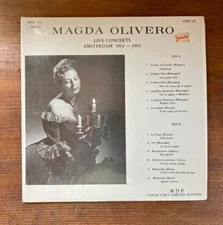 Magda Olivero Live Concerts Amsterdam MDP 021 LP Mono Private Label