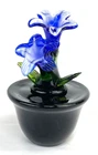 Vintage Art Glass Lillies in Pot Sculpture Table Decor Murano Style