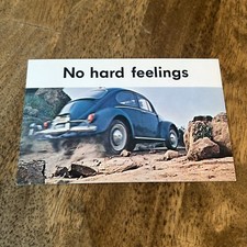 Vintage Volkswagen Vw Bug Postcard - No Hard Feelings - Mint Condition