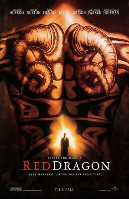 Red Dragon movie poster (a) Anthony Hopkins, Hannibal Lector  - 11 x 17