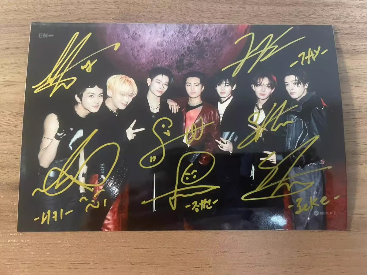 ENHYPEN Hand Signed Photo JUNGWON JAKE SUNGHOON Autographed Photo