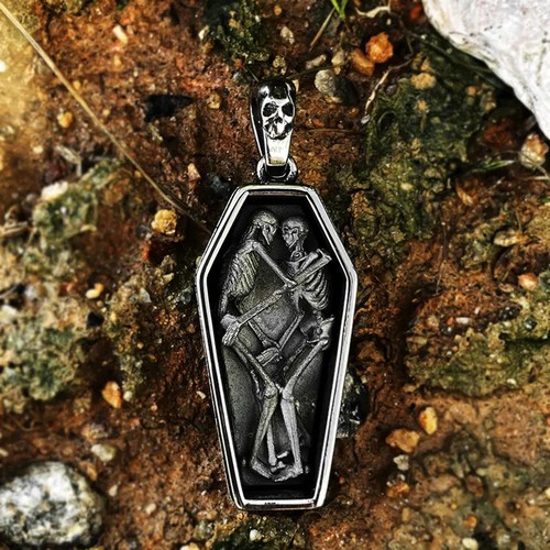 Til Death Sarg Anhänger - Grau Goth Punk Okkult Ghul Heidnisch Alternative - Bild 4 von 9