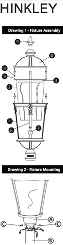HINKLEY | 6 LIGHT STREET POST LAMP TOP ✪NEW✪ 1921RK RIVER ROCK WINDSOR RARE USA - Picture 10 of 13