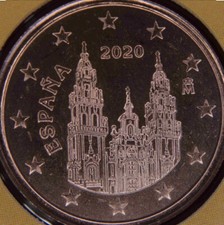 Spain Coins X3 Set 2020 1cent To 5 Eurocent 1+2+5 New UNC From Rolls Cervantes 