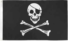 Pirate Flag 2x3ft Poly Jolly Roger Crossbones Pirate Flag