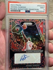 2023 Prizm Basketball Adama Sanogo RC Signature Snakeskin Prizm /15 SP PSA 9