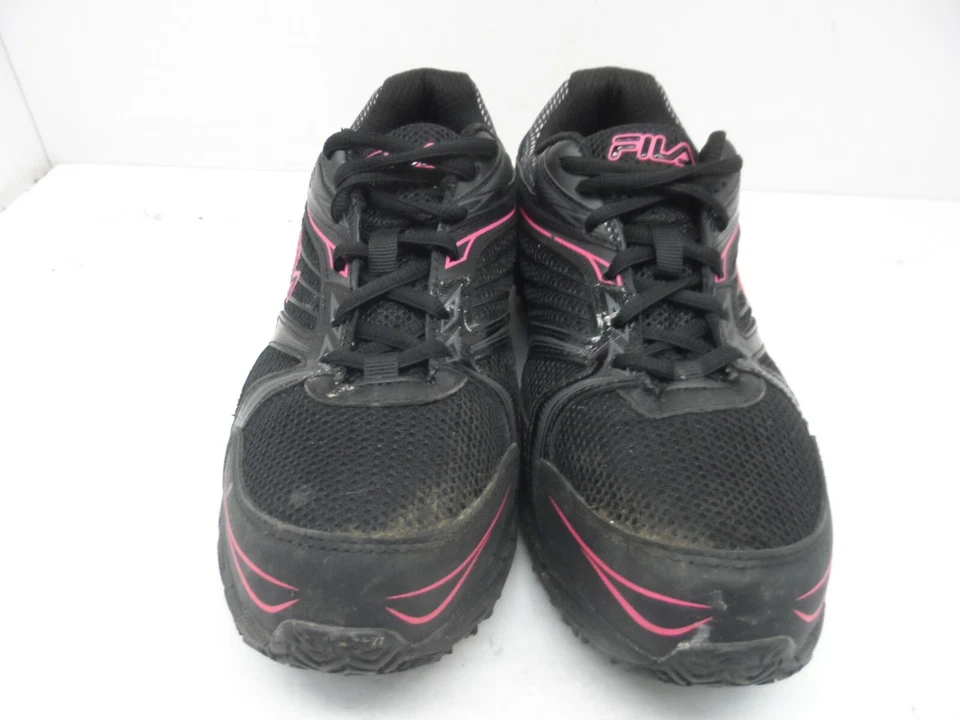 Tenis de trabajo FILA Memory Reckoning 8 punta de acero para mujer negros/rosa talla 9M Foto 2 de 4