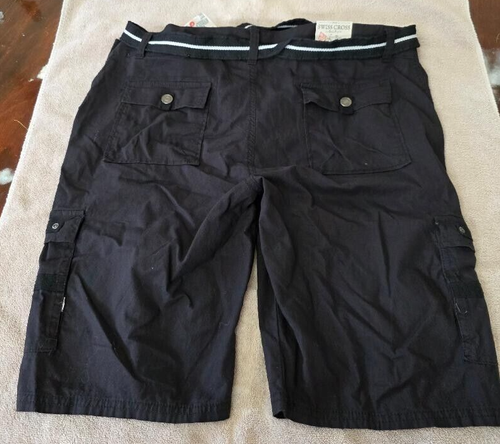 BRAND NEW Men's Swiss Cross Belted Cargo Shorts with Tags - Black - Size 40 - Picture 8 of 10