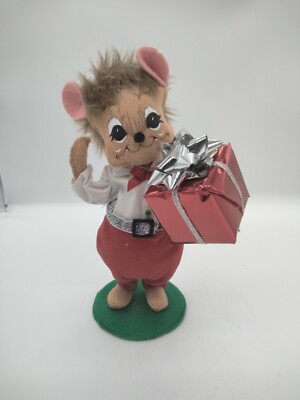 Annalee Christmas 2013 Silver Sparkle Boy Mouse with Present 8 in 602113