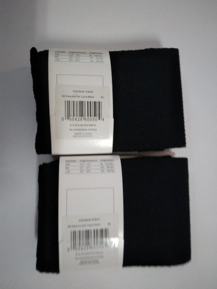Medias texturizadas Hanes Style Essentials Fashion SE punto diamante negro lote de 2 nuevas Foto 2 de 4