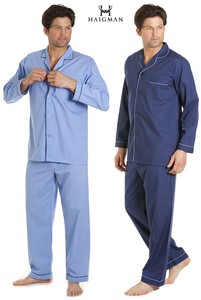NEW Mens Gents POLY COTTON PYJAMA SET Pajama Pyjamas Pjs Nightshirt by