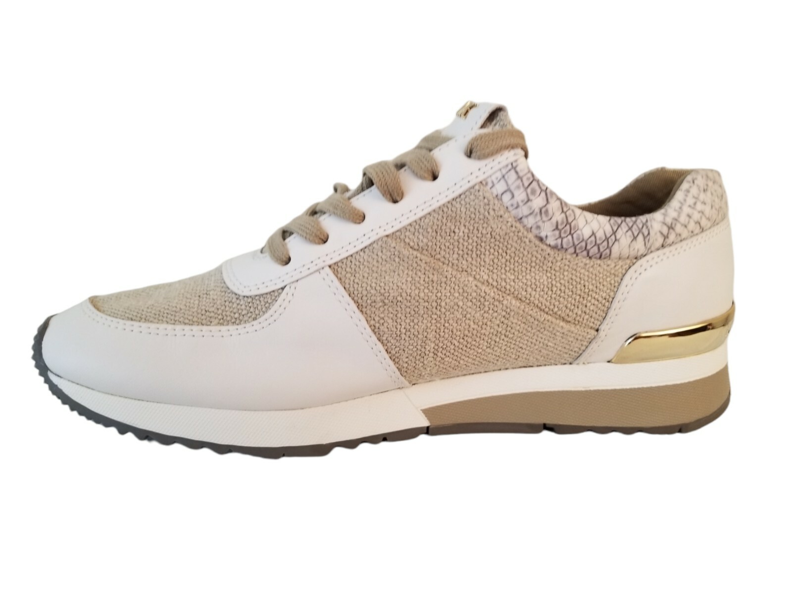 Michael Kors Allie Women's Shoes Trainer Fabric Leather Natural white Size 8.5 M thumbnail 11