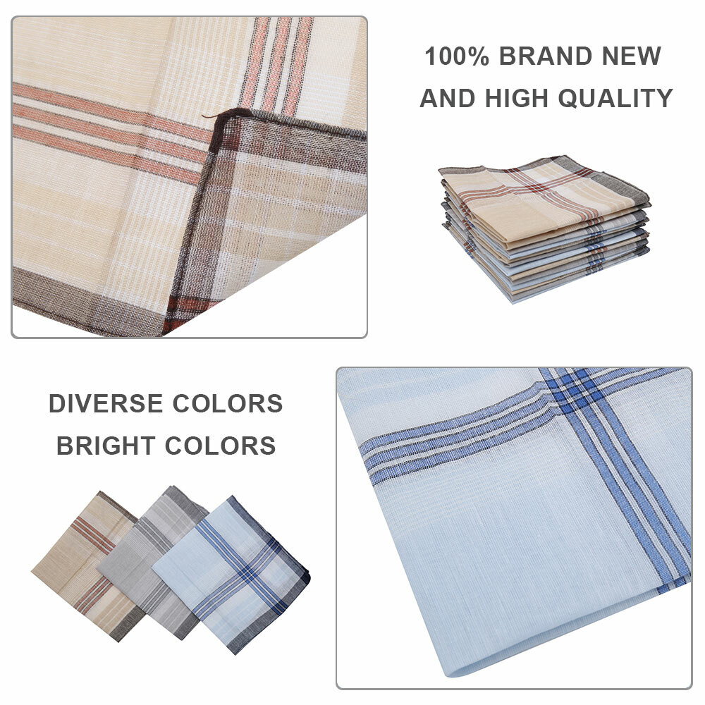 12x Mens Handkerchiefs Gents Hankies Cotton Hankerchiefs Hanky Gift eBay