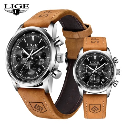 Men's Luxury Watch Quartz Analog Luminous Date Dial Leather Band Wriswatch Gift