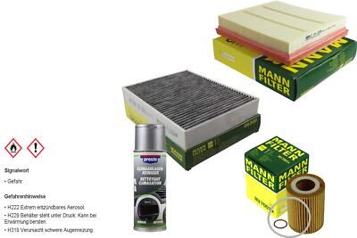 MANN-FILTER Paket + Presto Klima-Reiniger für BMW 1er F20 F21 3er F30 F35 F80
