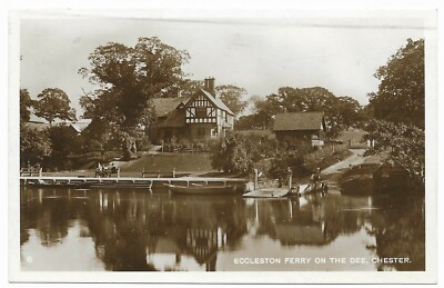 Alte Postkarte - Darstellung der ECCLESTON FÄHRE AUF DER DEE CHESTER (RP) VERSCHICKT 1945