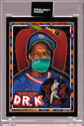 Dwight Gooden Mets In Mask Art by EFDOT Topps Project 2020 #137 1985 #620 w/ Box