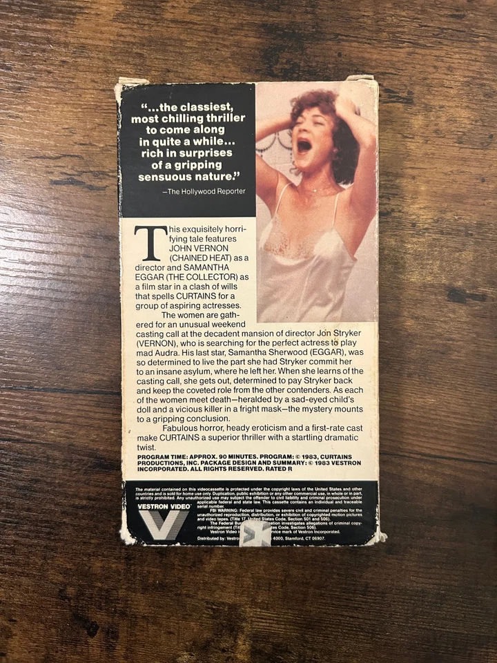 Curtains VHS (1983) Rare Horror Cult Slasher Vestron Video - Image 4 of 4