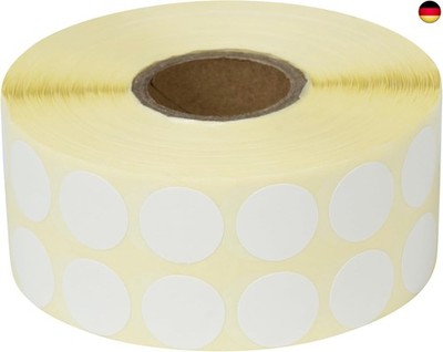 Prolac Markierungspunkte ? 4000 Stück Bunte Klebepunkte auf Rolle, 15x15 - Weiß
