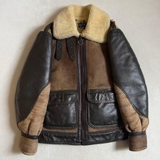 Schott B-3 World War II Flight Jacket Blouson Men Size 38 Brown Sheepskin