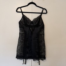 Black Lace Victoria's Secret Lingerie Slip Dress Size L
