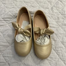 Gold Bow Ballet Flats Girls Flat Shoes Size 30