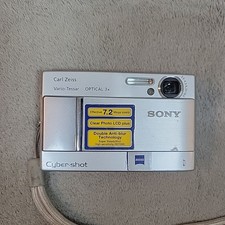 Sony Cyber-shot DSC-T10 7.2MP Silver For Parts Untested LCD Issue