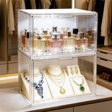 LED Acryl Vitrine Box Einzelvitrine Magnetischer Schaukasten f&uuml;r Figuren Schuhe