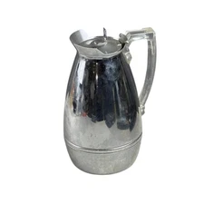 Thermos Carafe Chrome w. Lucite Clear Handle, 1 Qt. Model 2585 Vintage 