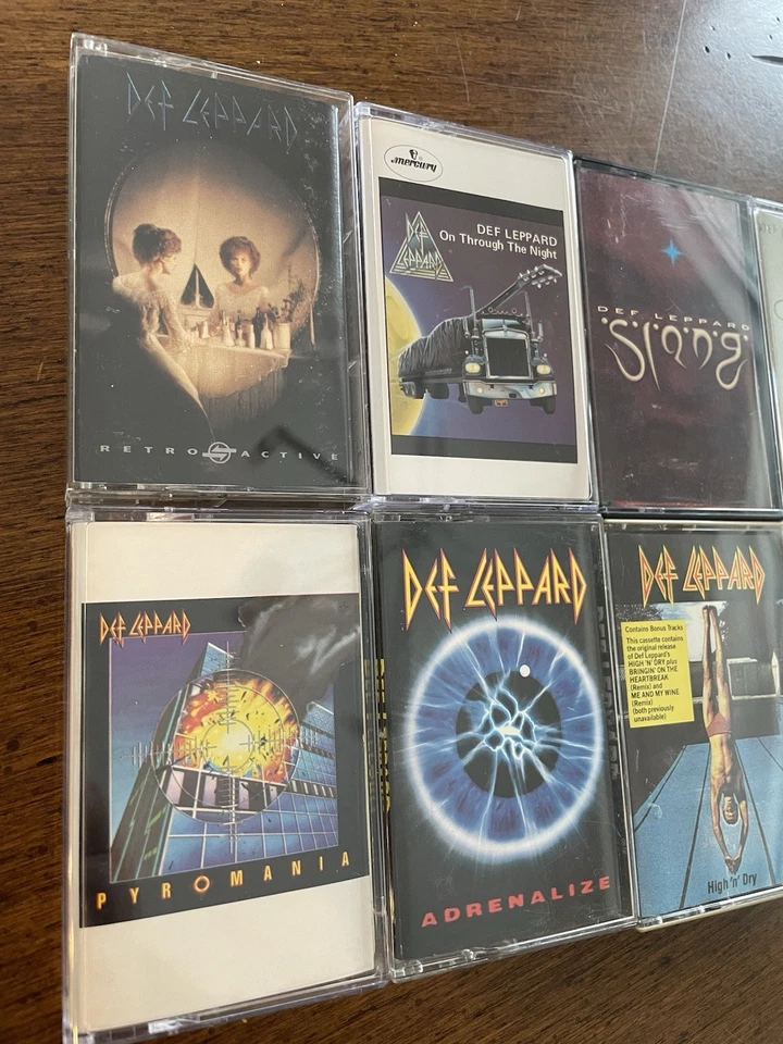 rare Def Leppard 8 cassette LOT Pyromania Hysteria High n' dry Greatest Hits - Image 2 of 4