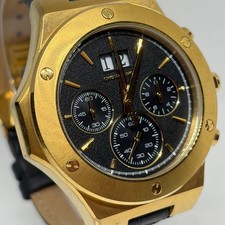 CRYSTAL CARTER Watch Gold Black Chronograph Big Date