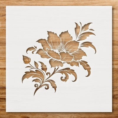 Elegant Floral Design Stencil for Custom Painting Projects - StencilAir