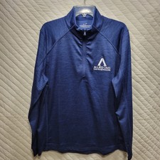 NEW Vineyard Vines Performance 1/2 Zip Mens Large Blue Sankaty Company LOGO