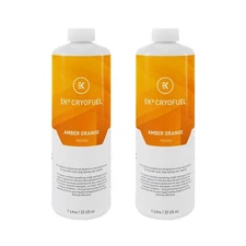 EKWB EK-CryoFuel Premix PC Coolant, 1000mL, Amber Orange, 2-Pack