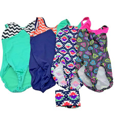 Lot 4 Bee Leotard Gymnastics Sz 11/12 Child Sleeveless Leo Dance Aztec Heart Chk