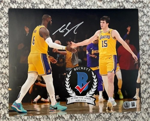 Austin Reaves Signed Autographed 8x10 Photo Los Angeles Lakers Beckett Witness P