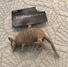 The Christmas Shoppe Armadillo 4" Ornament western Texas new resin