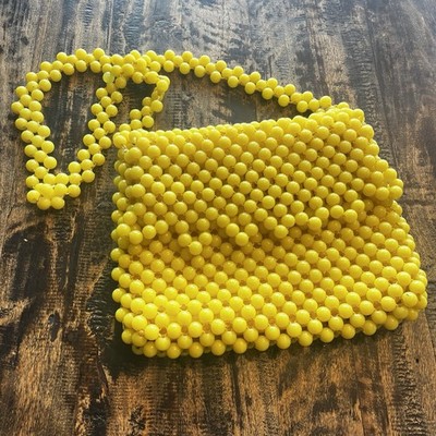 Ritter 1960 s Handbag By It s In The Bag Italy  Very Clean Yellow Beads
