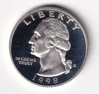 1998 S Silver Proof Washington Quarter from Silver Proof Set #904