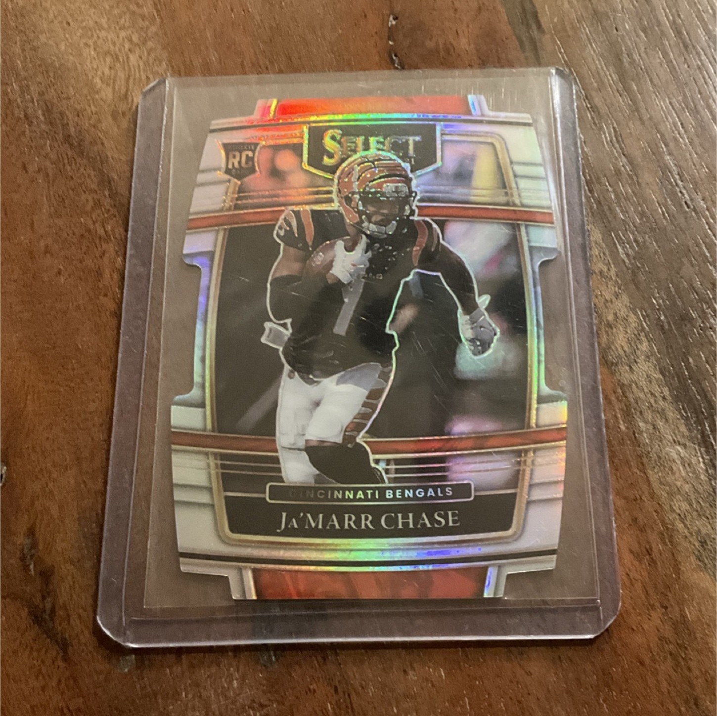 2021 Panini Select Ja'Marr Chase #47 Silver Prizm Die-Cut Rookie