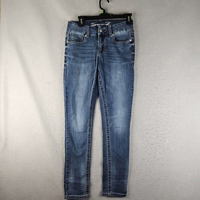 Seven 7 Jeans Womens 6 Blue Denim Tummyless Stretch Skinny Medium Wash Basic