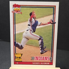 Topps 1991 Base Set All-Star Rookie Sandy Alomar #165 Cleveland Indians Card