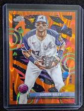 2025 Topps Chrome Cosmic Austin Riley /25 Orange #87 Atlanta Braves