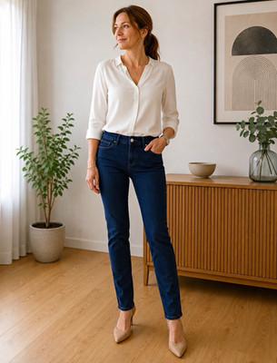 White House Black Market Damen slim fit Gr. 36 bzw 6L Stretch dunkel Waschung 
