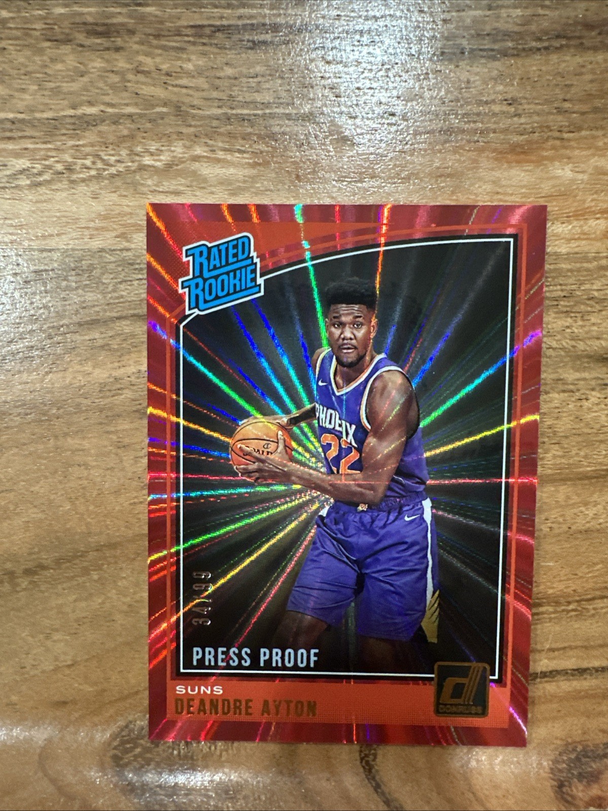 18-19 Panini Donruss Rated Rookie DeAndre Ayton #157 Press Proof Red Laser/99 RC