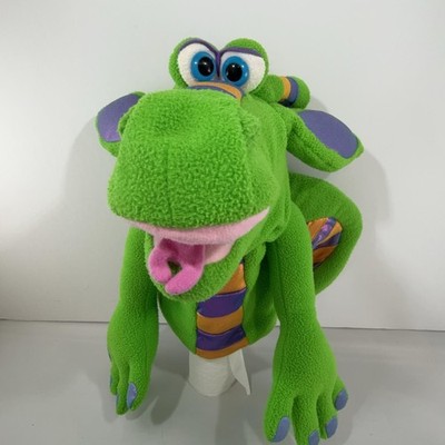Melissa & Doug Smoulder Dragon Hand Puppet Plush Stuffed Green Purple Soft Toy