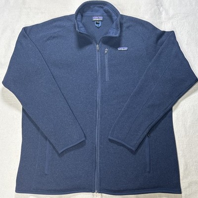 Patagonia Better Sweater Full Zip Fleece Jacket Mens Sz 2XL Navy Blue Logo 25527