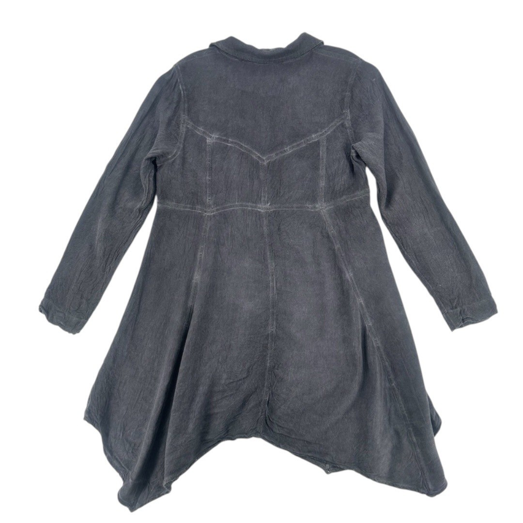 Soft Surroundings Gray Button Down Tunic Dress Si… - image 2