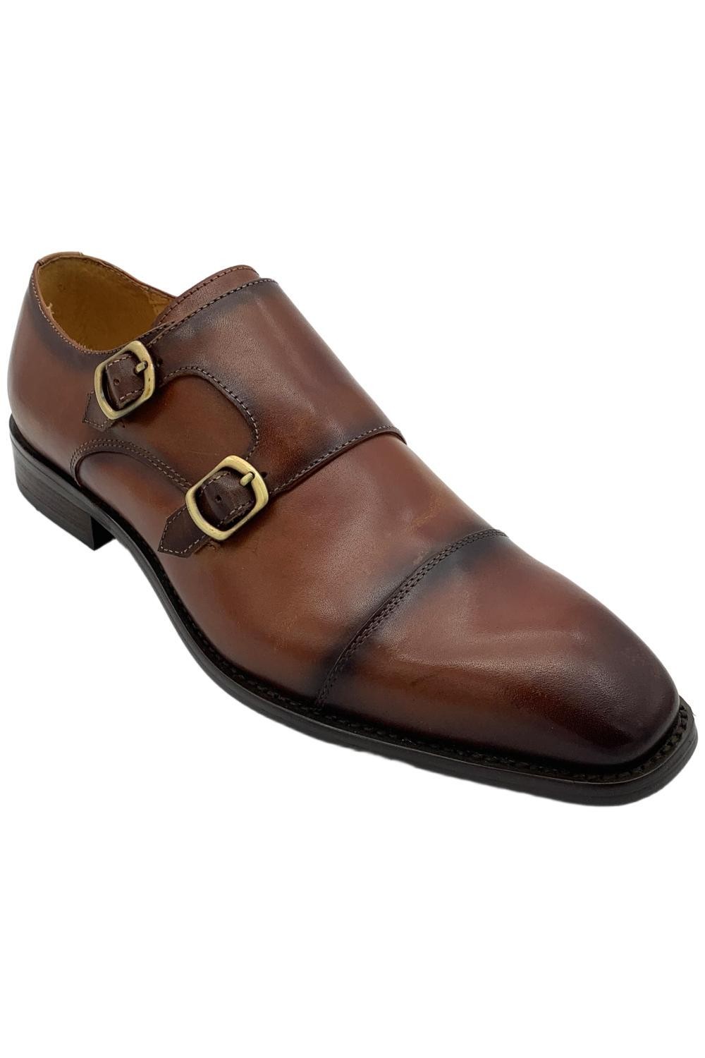 Мужская режиссерская кепка Carrucci с двойным монашеским ремешком на носке, обувь Виски